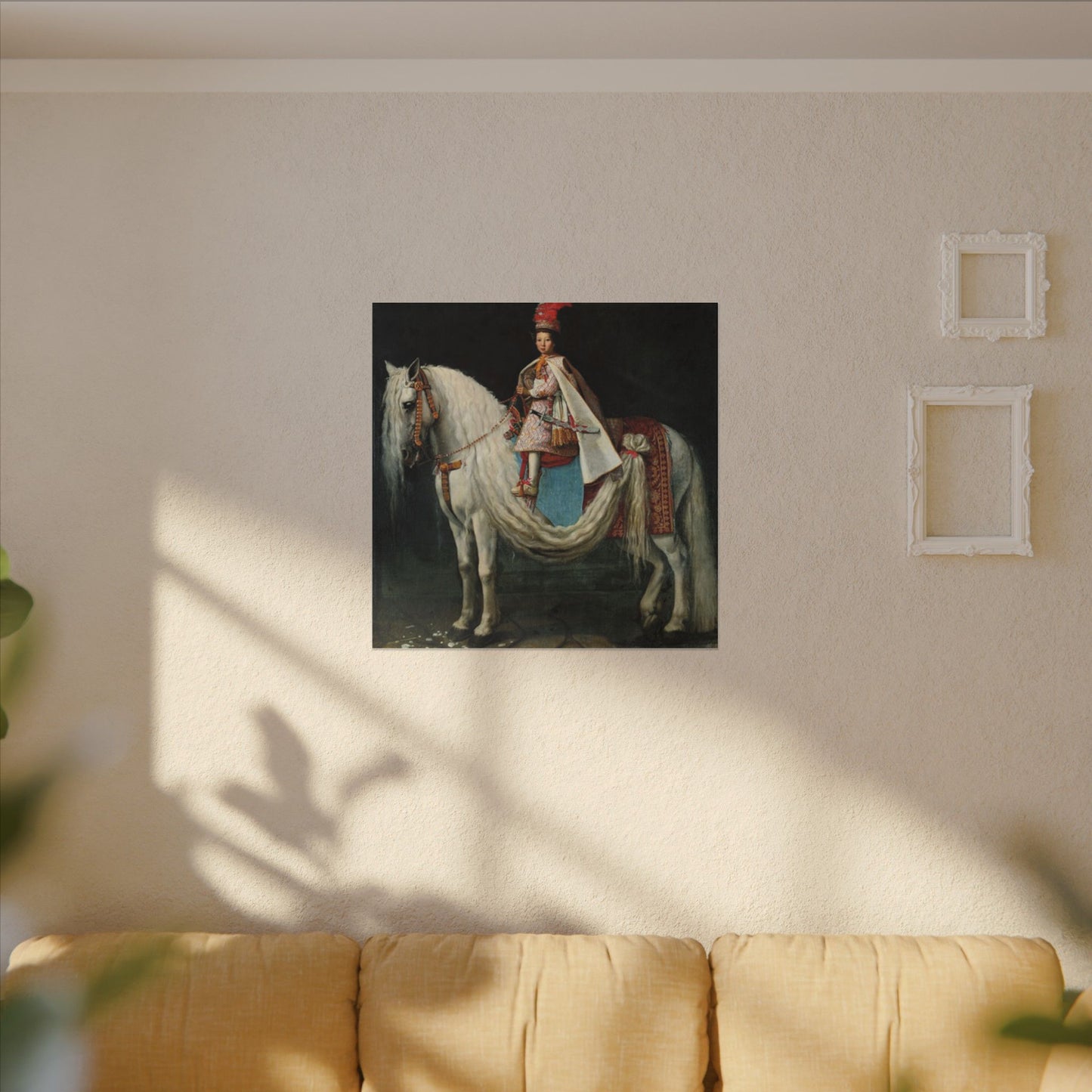 Canvas Wall Art - Young aristocrat Riding his Spanish Neapolitan Cross