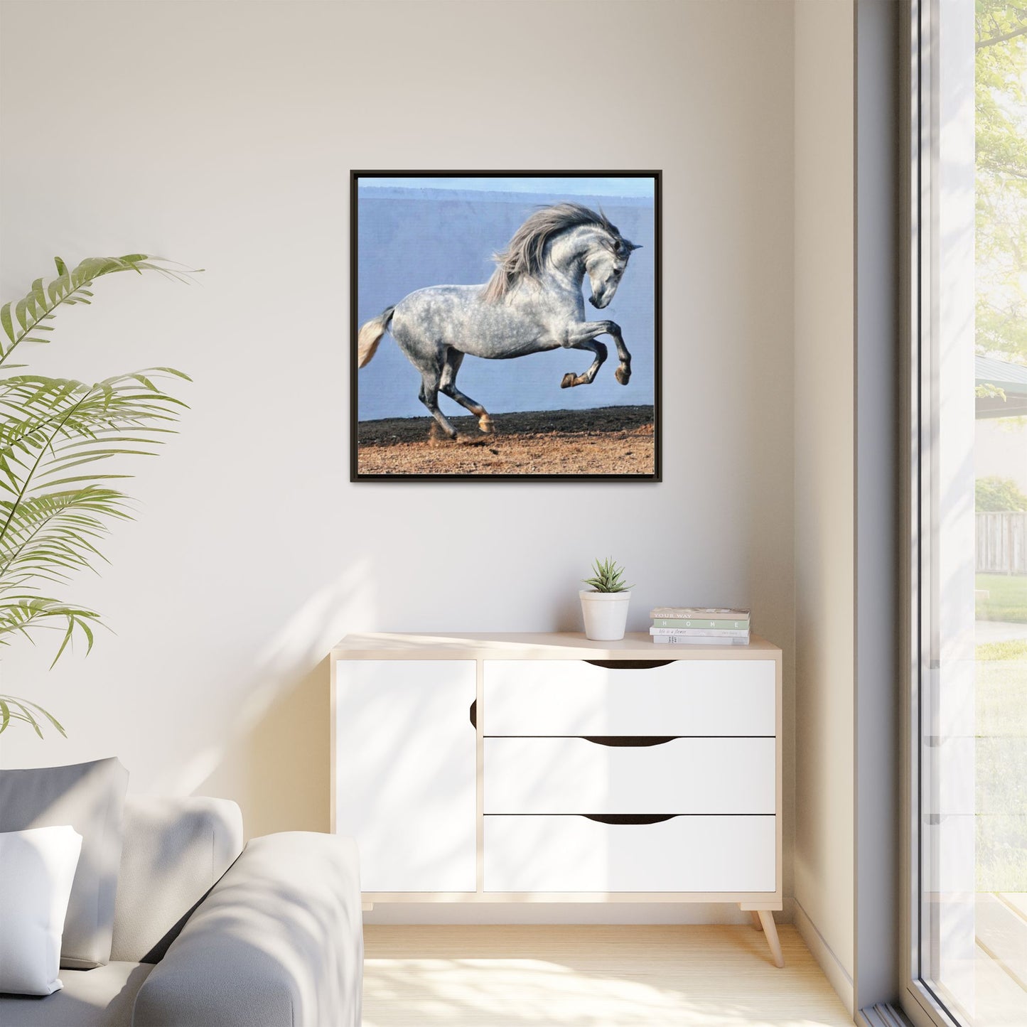 Canvas Print - Andalusian Stallion in Spirited Play
