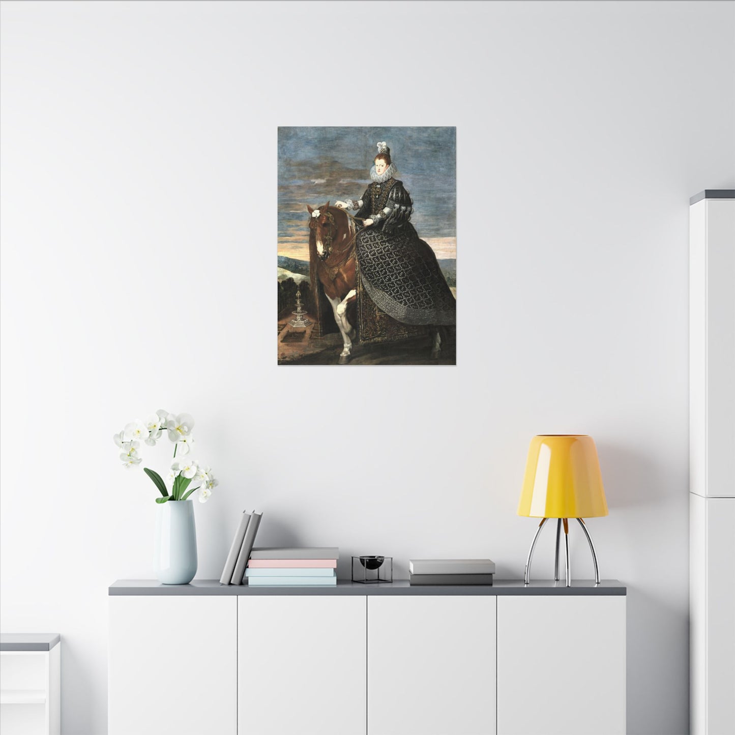 Regal Equestrian Portrait Canvas — "Margaret Queen of Austria" Matte Stretched Wall Art