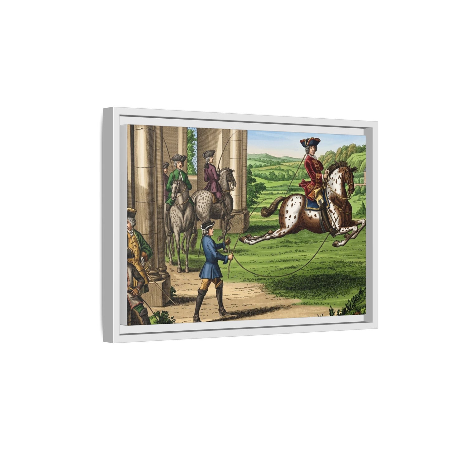 Equestrian Capriole Matte Canvas Print — Framed Historical Horse Art