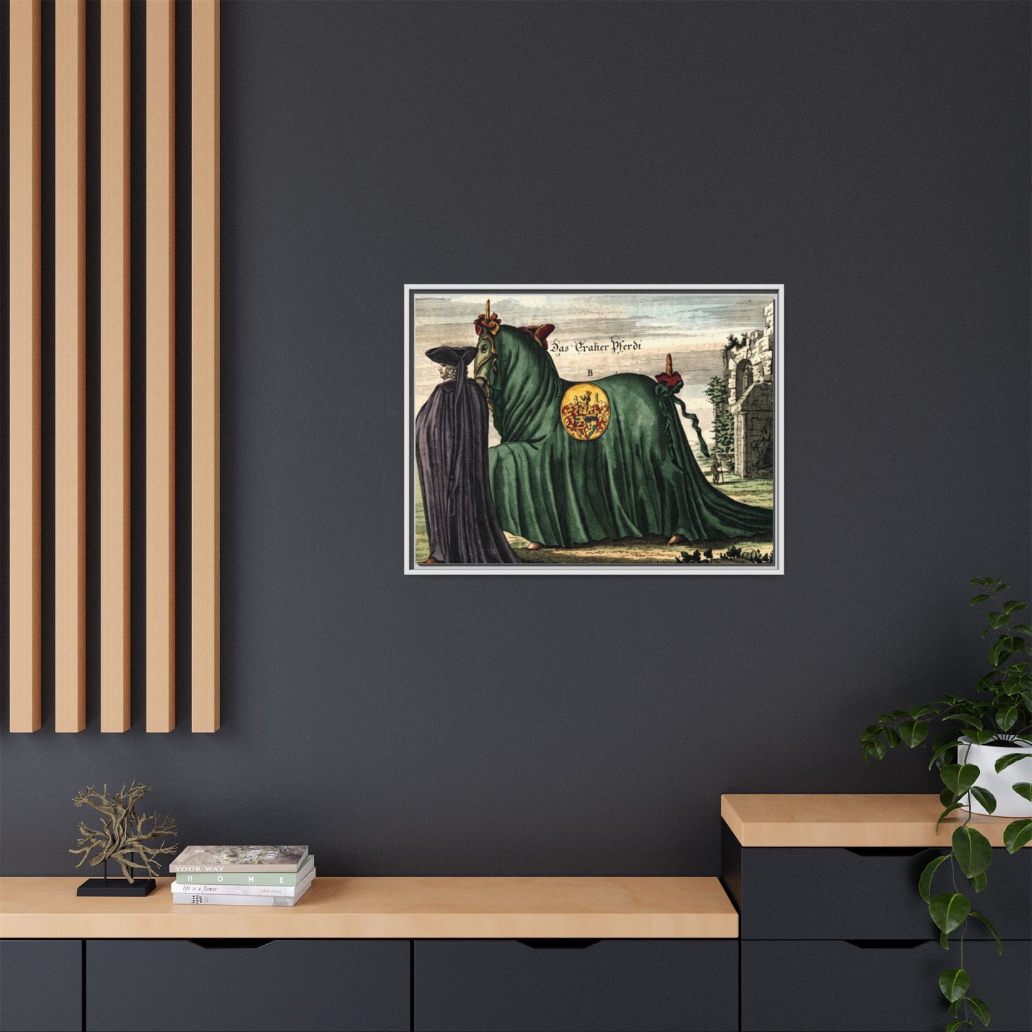 Framed Matte Canvas — 'Graher Pferdi' Parade Horse Illustration