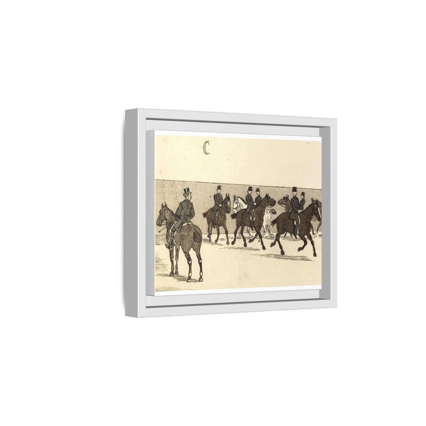 French Riding School Instructor Mounted Matte Canvas Framed