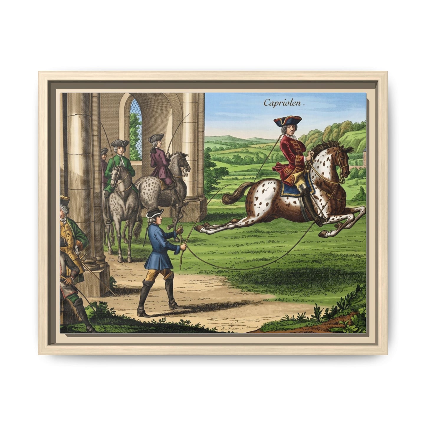Equestrian Capriole Matte Canvas Print — Framed Historical Horse Art