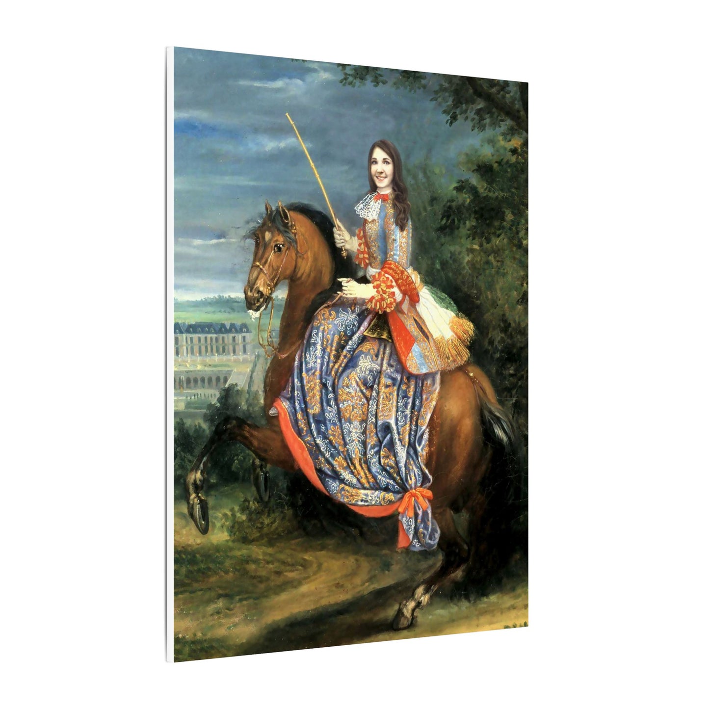 Equestrian Portrait Canvas Print — Lady on Horse Matte Stretched Wall Art