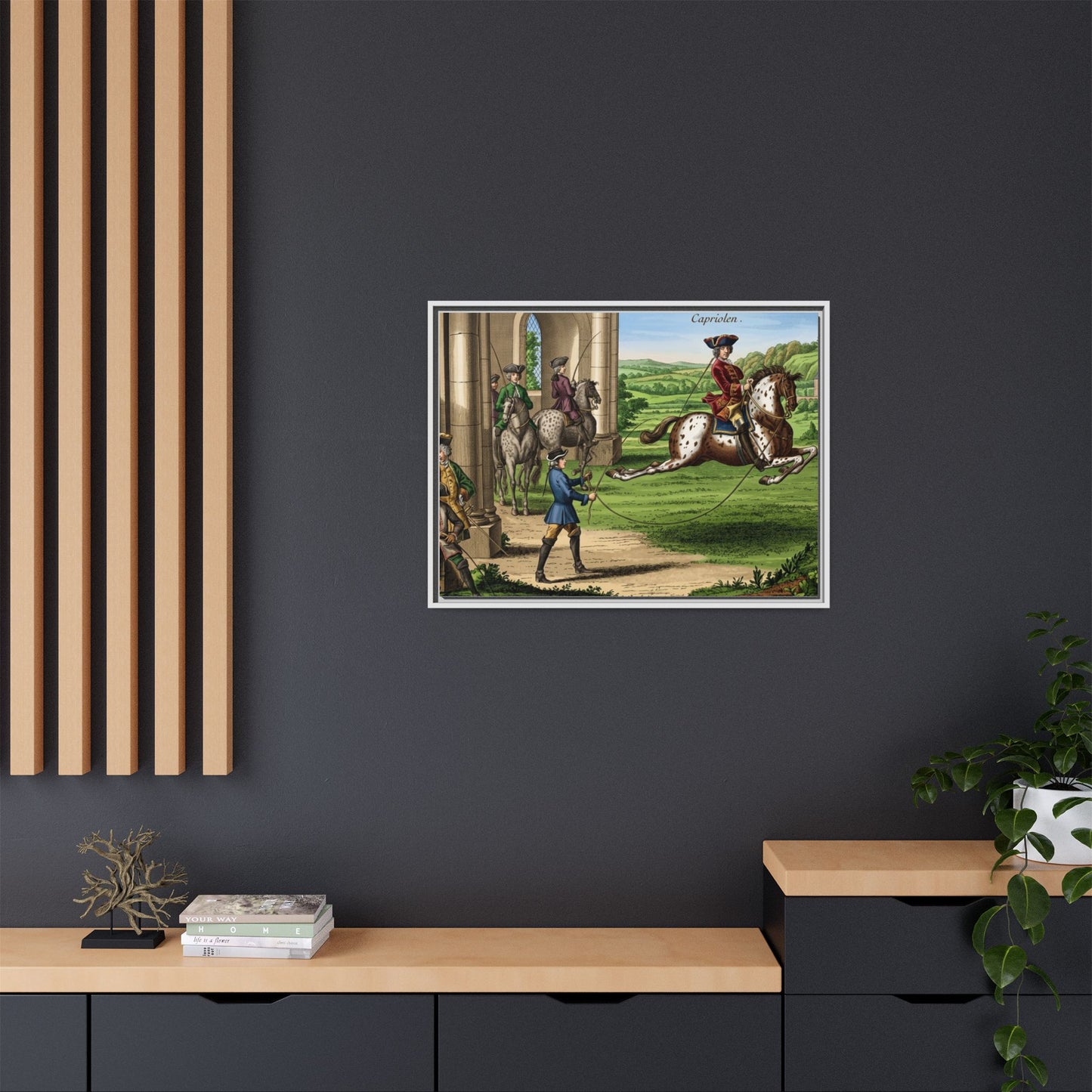 Equestrian Capriole Matte Canvas Print — Framed Historical Horse Art