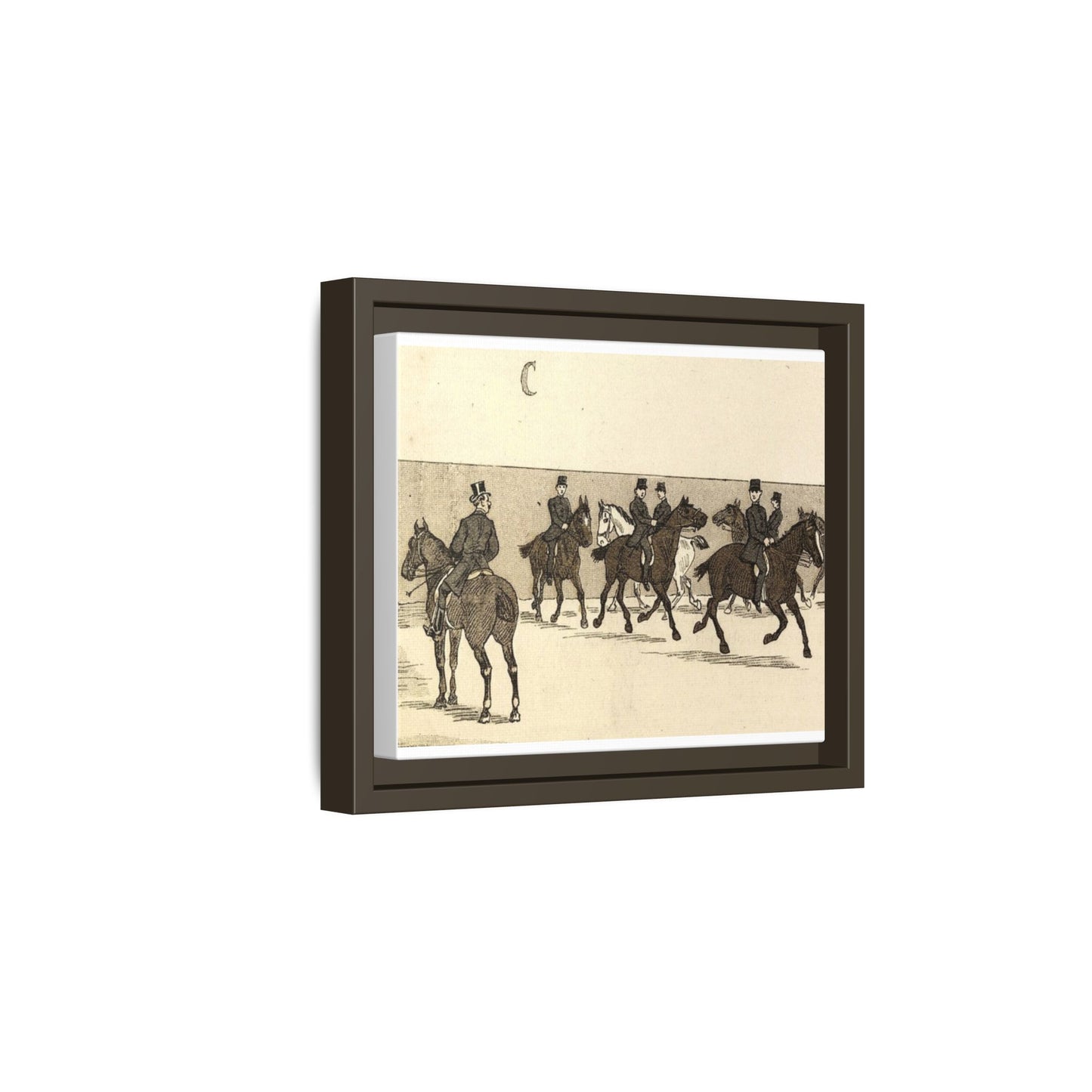 French Riding School Instructor Mounted Matte Canvas Framed