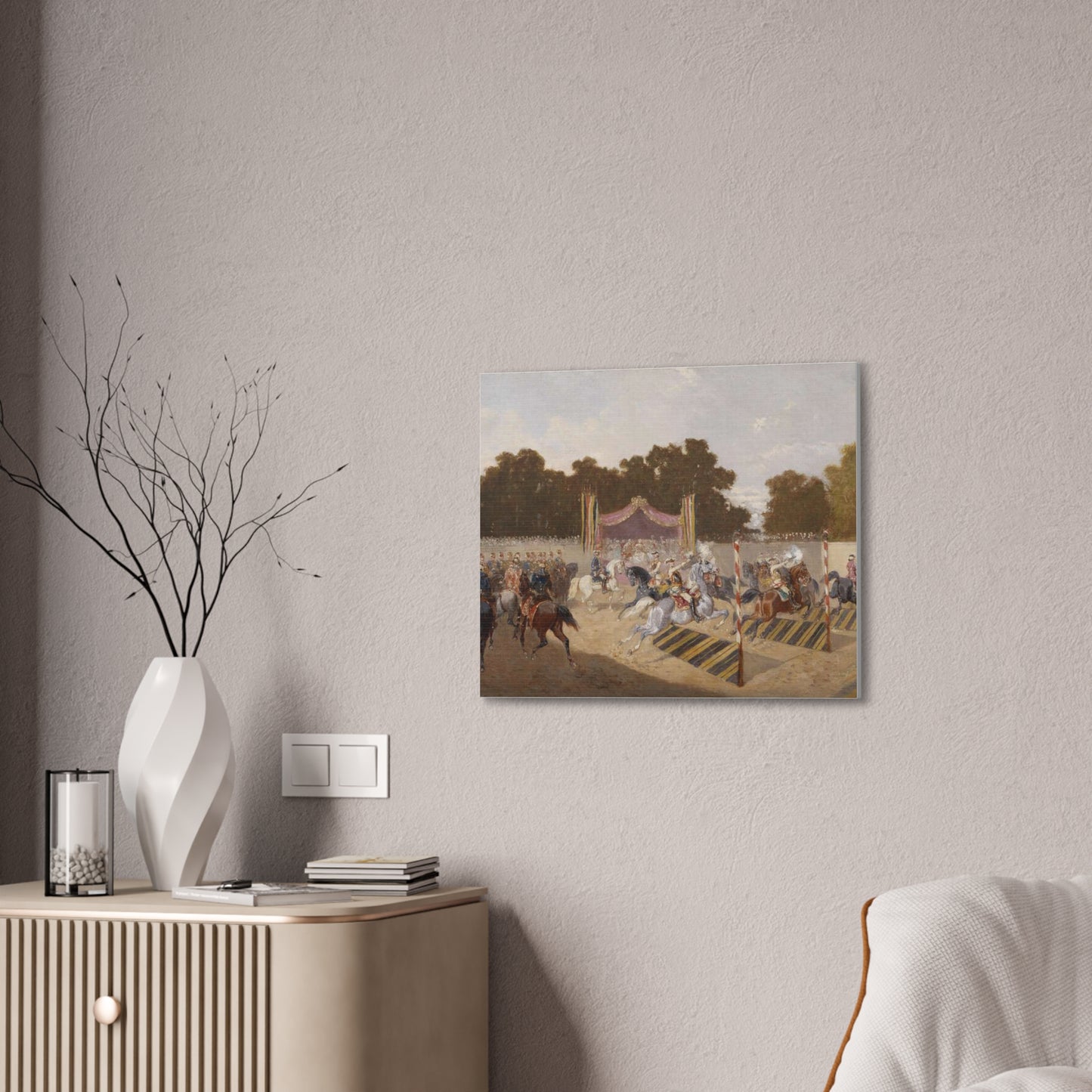 Equestrian Carousel Canvas Print — Vintage Baroque Tournament Wall Art