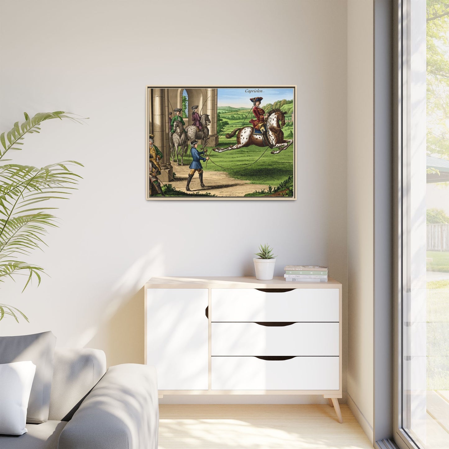 Equestrian Capriole Matte Canvas Print — Framed Historical Horse Art
