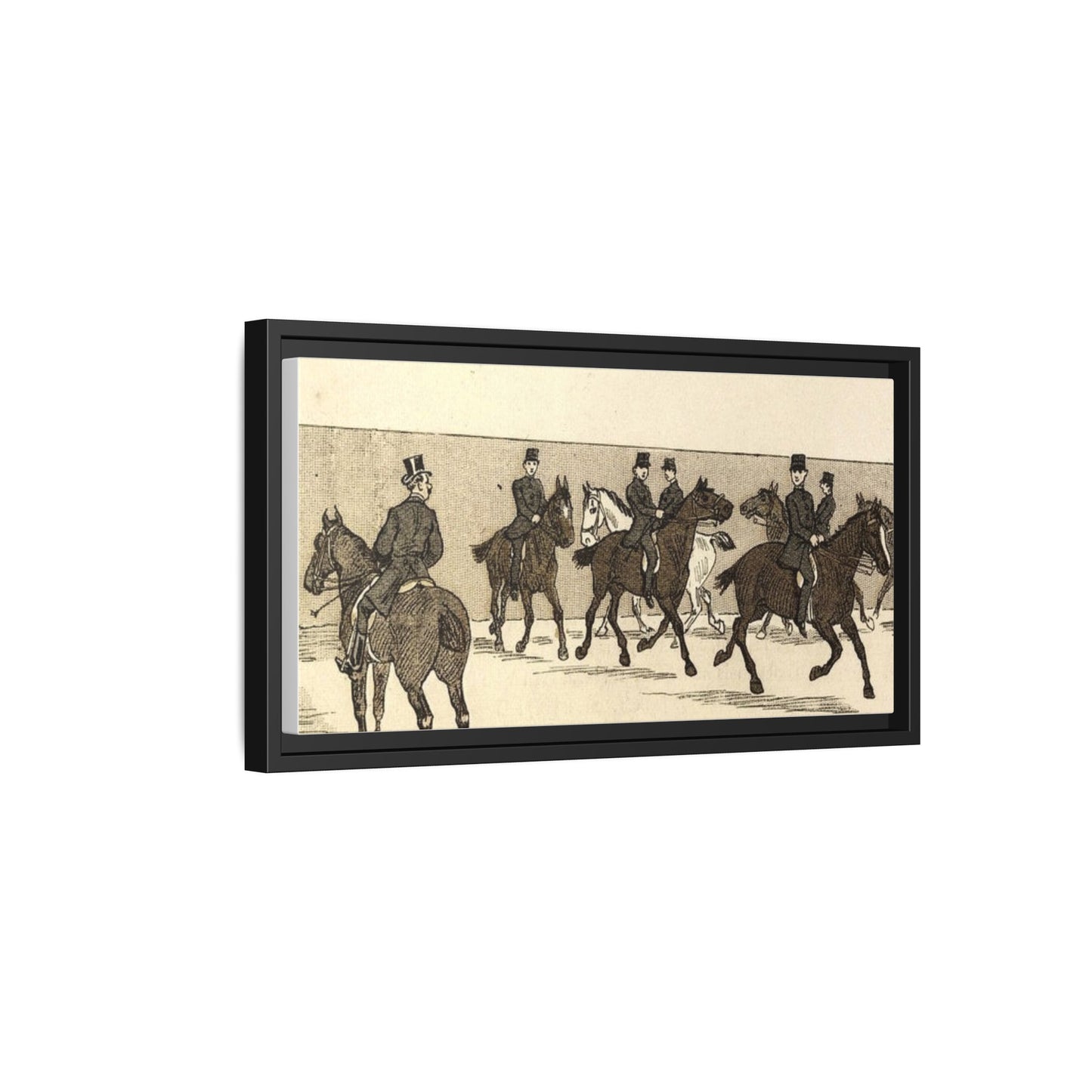 French Riding School Instructor Mounted Matte Canvas Framed