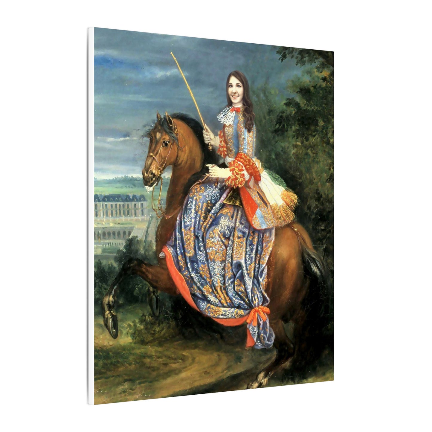 Equestrian Portrait Canvas Print — Lady on Horse Matte Stretched Wall Art