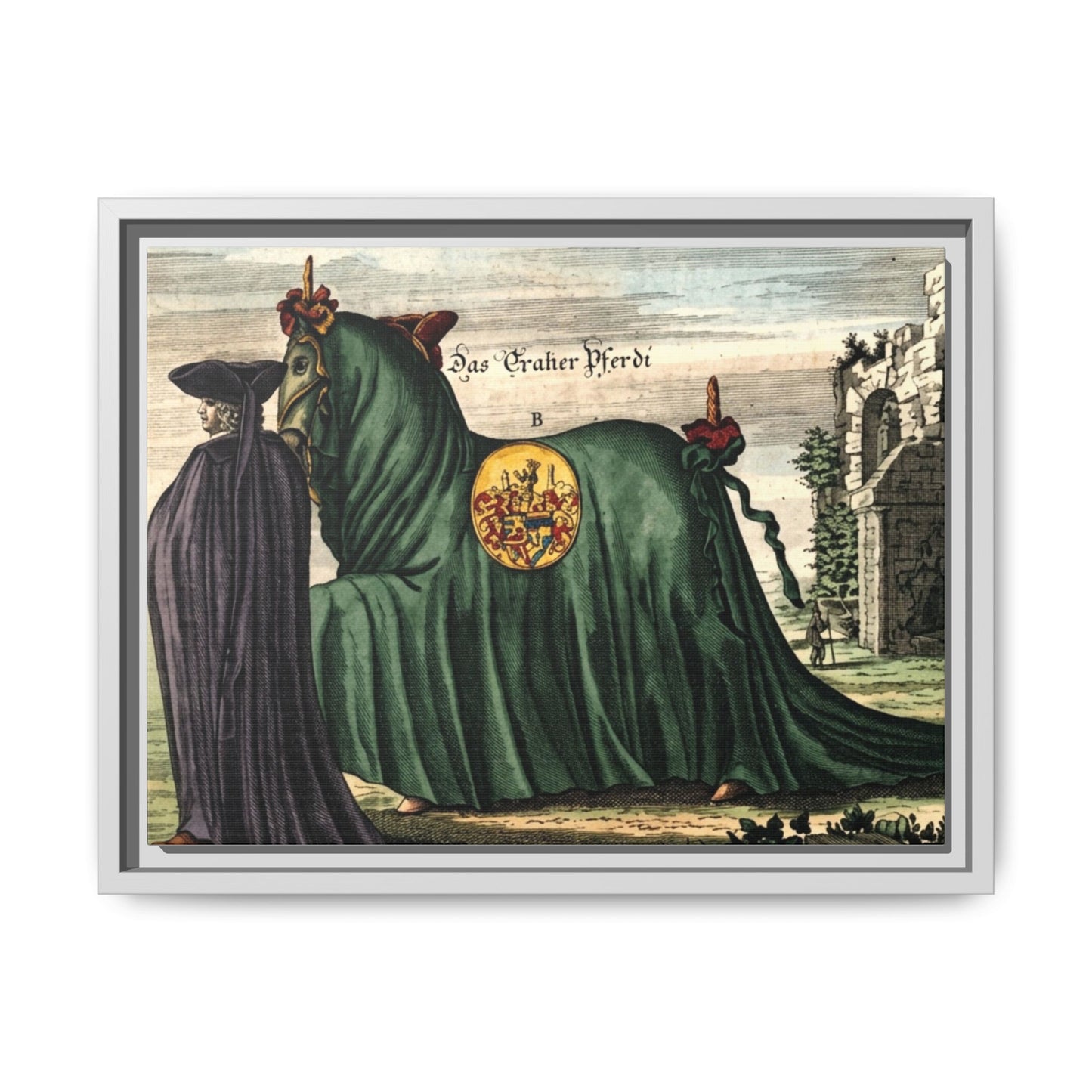 Framed Matte Canvas — 'Graher Pferdi' Parade Horse Illustration
