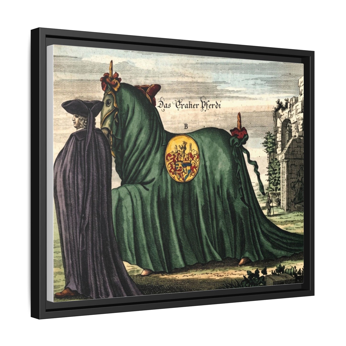 Framed Matte Canvas — 'Graher Pferdi' Parade Horse Illustration