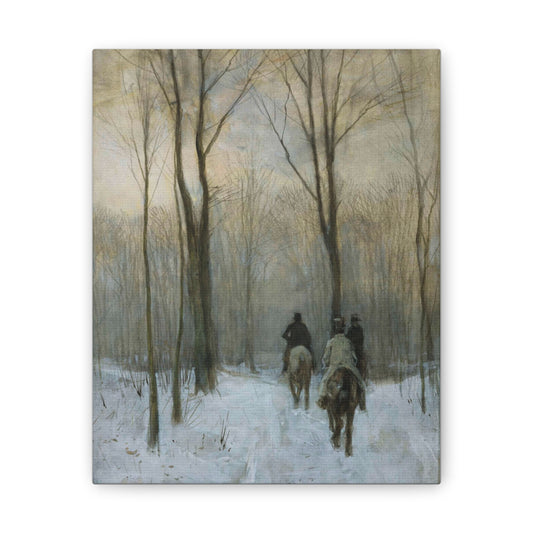 Canvas Print - Winter Scene on Horseback