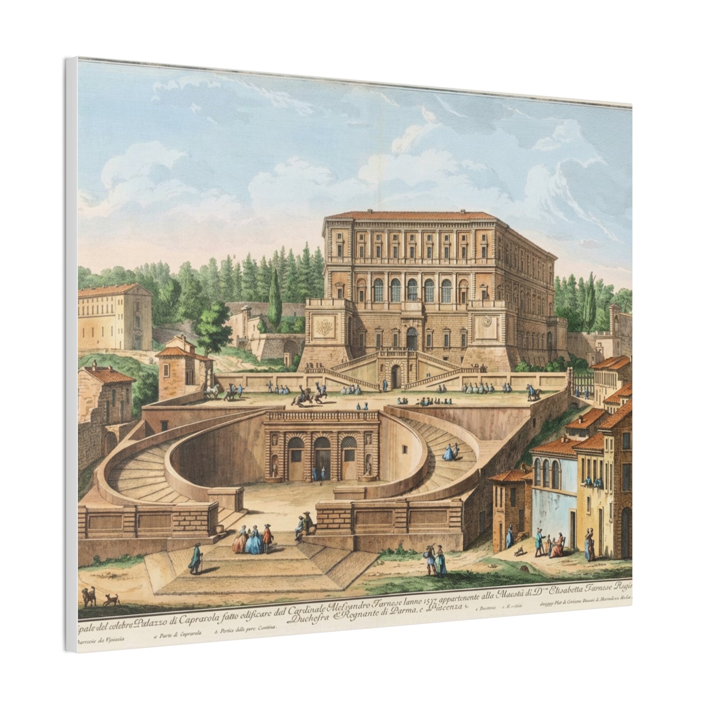 Renaissance Italian Villa Horsemen Canvas Print