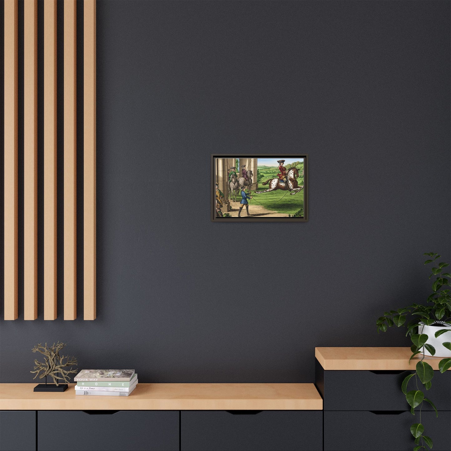 Equestrian Capriole Matte Canvas Print — Framed Historical Horse Art