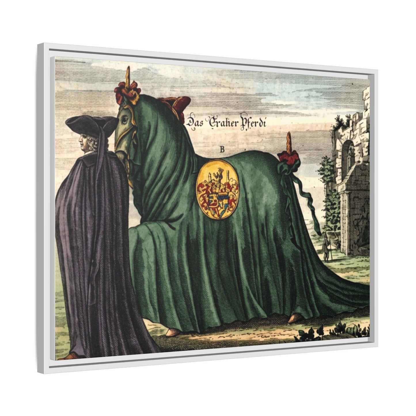 Framed Matte Canvas — 'Graher Pferdi' Parade Horse Illustration