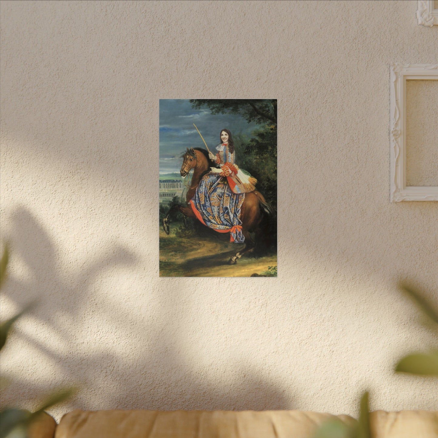 Equestrian Portrait Canvas Print — Lady on Horse Matte Stretched Wall Art