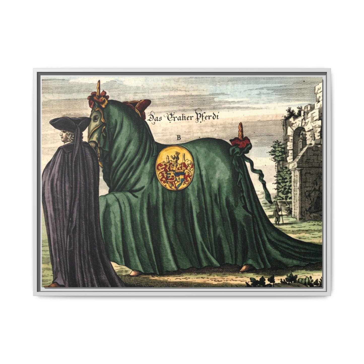 Framed Matte Canvas — 'Graher Pferdi' Parade Horse Illustration