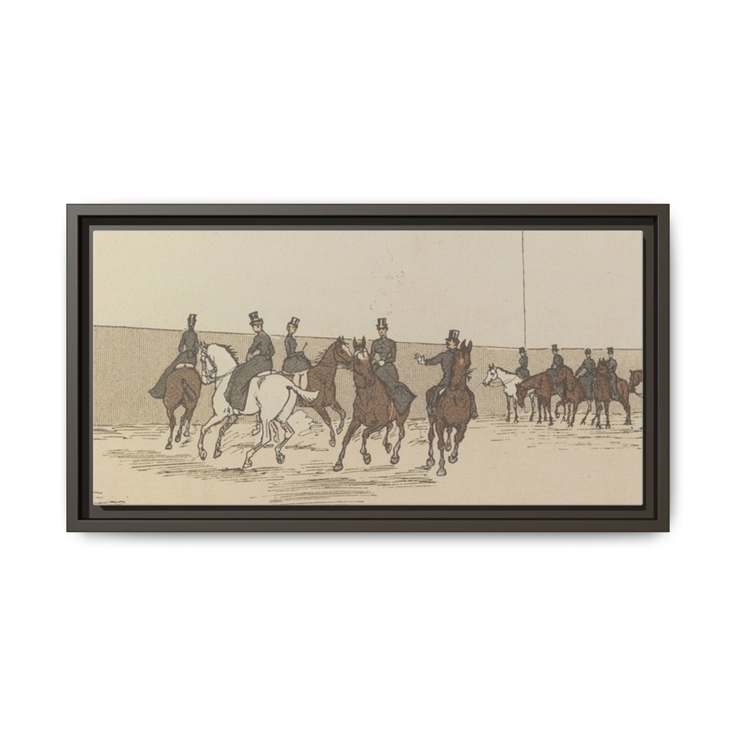 Parisian Riding School 1800s Matte Canvas Framed Wall Art