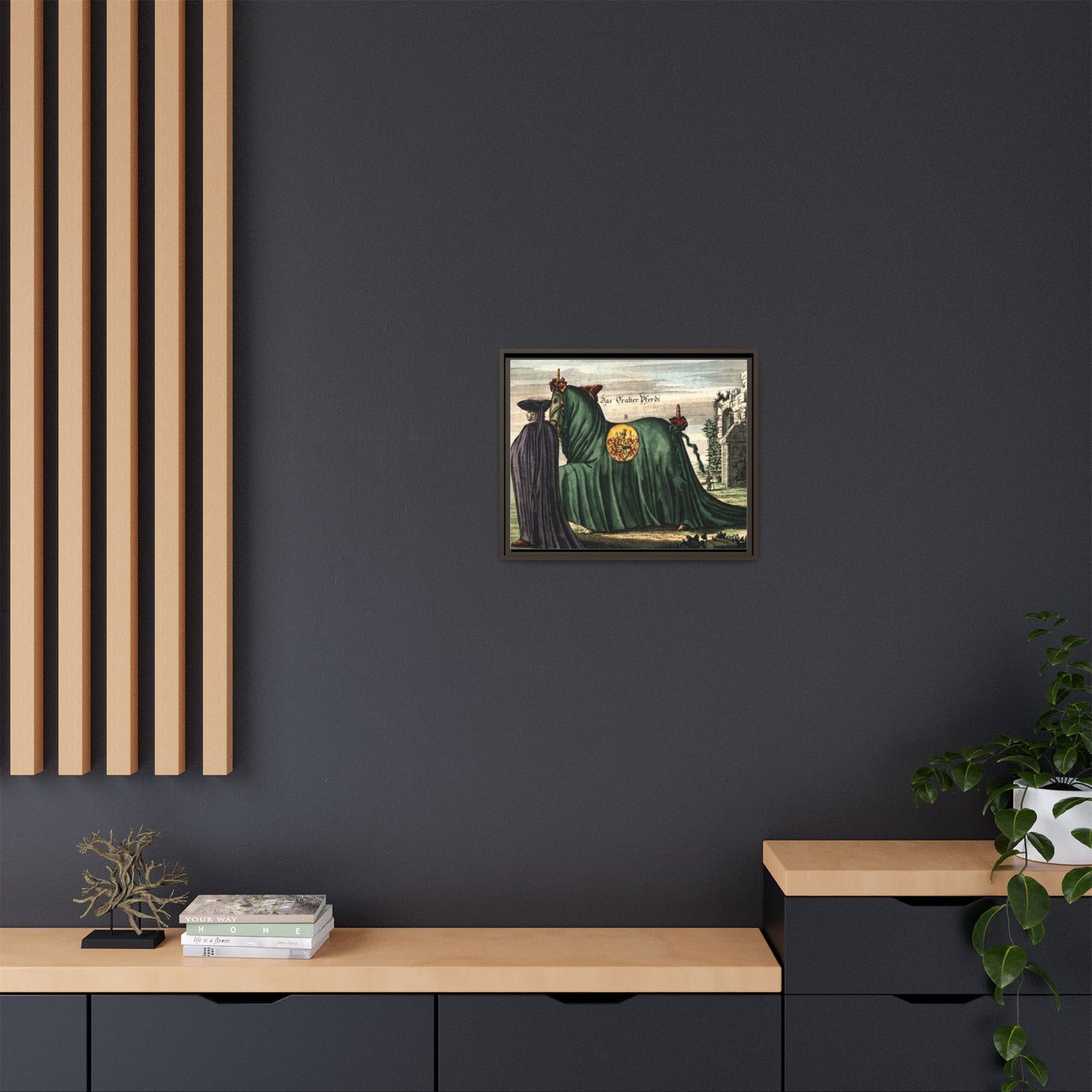 Framed Matte Canvas — 'Graher Pferdi' Parade Horse Illustration