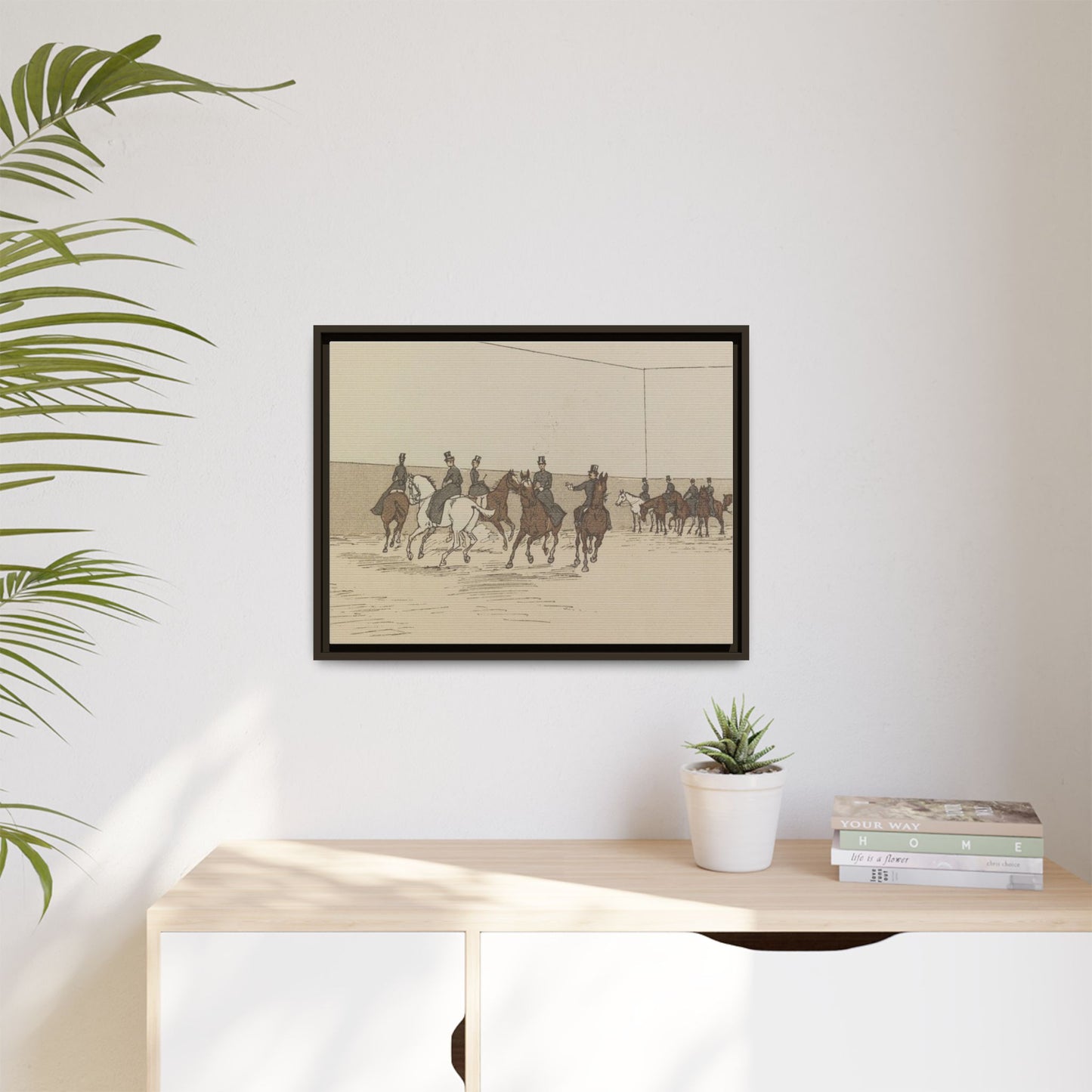 Parisian Riding School 1800s Matte Canvas Framed Wall Art