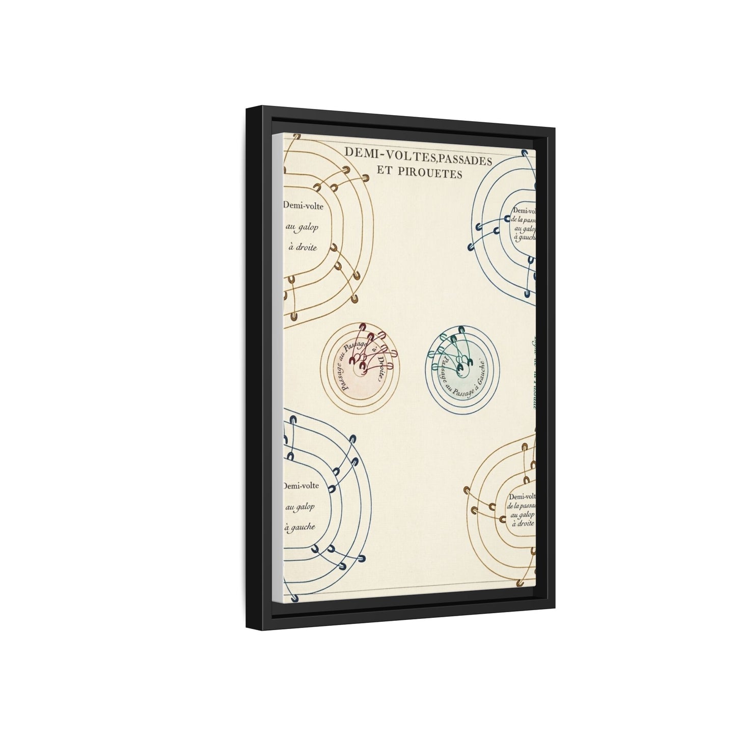 Renaissance Equestrian Exercise Pattern Demi Volte and Pirouette Canvas (Framed Matte)
