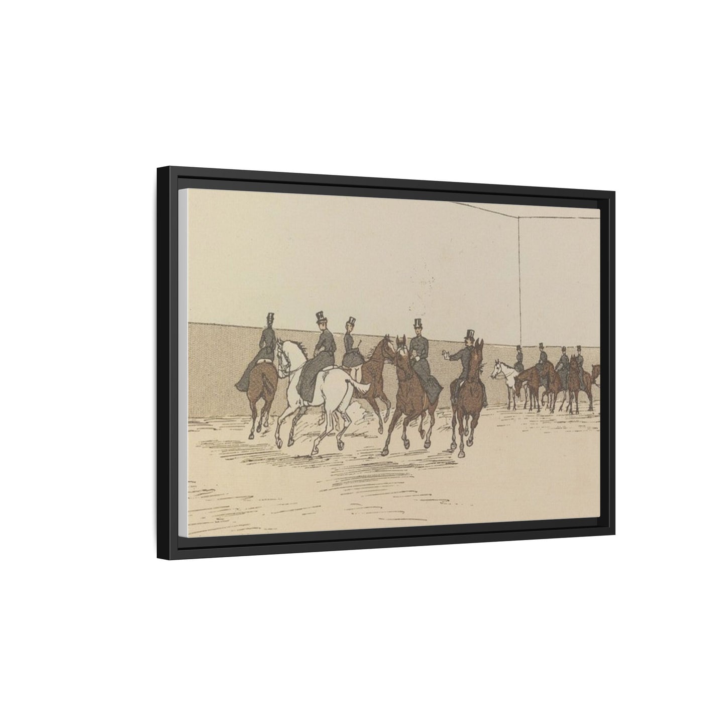Parisian Riding School 1800s Matte Canvas Framed Wall Art