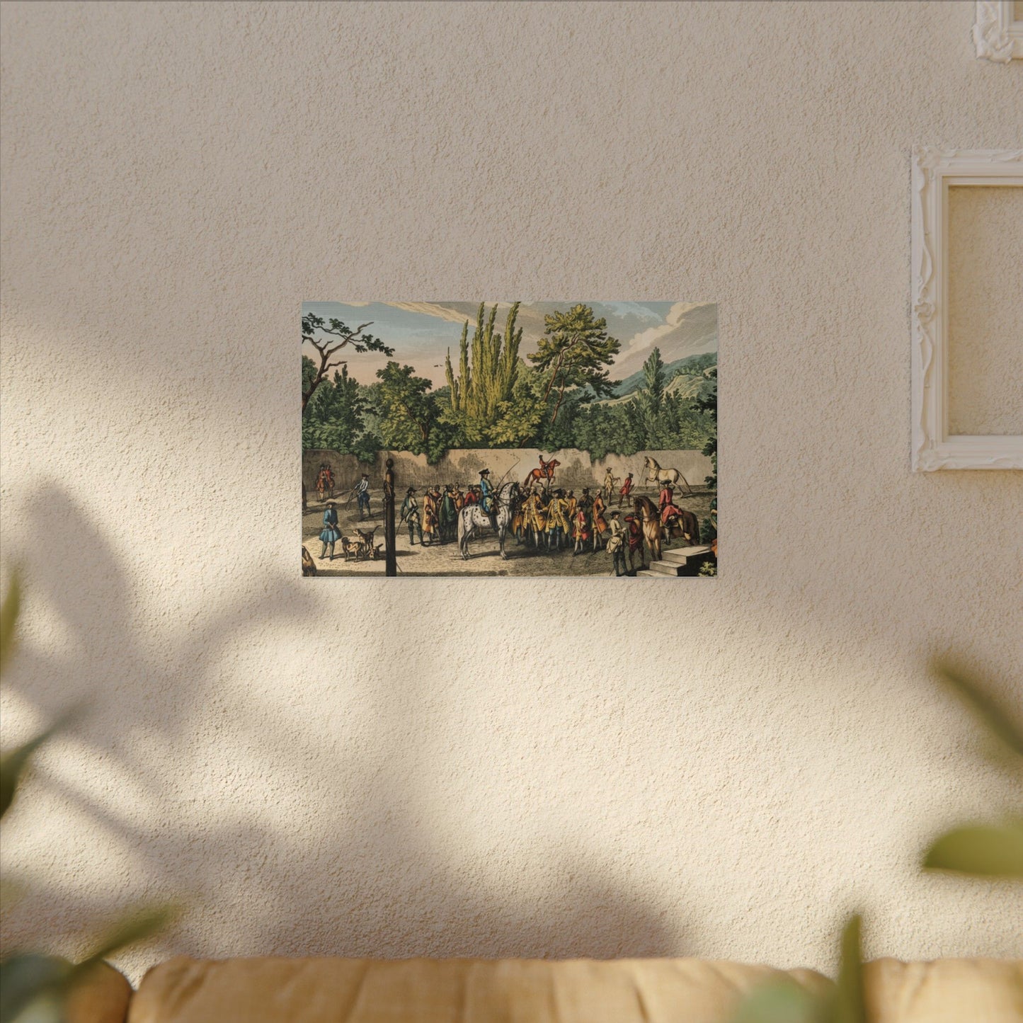 Historical Horse Riding Scene Matte Canvas Print