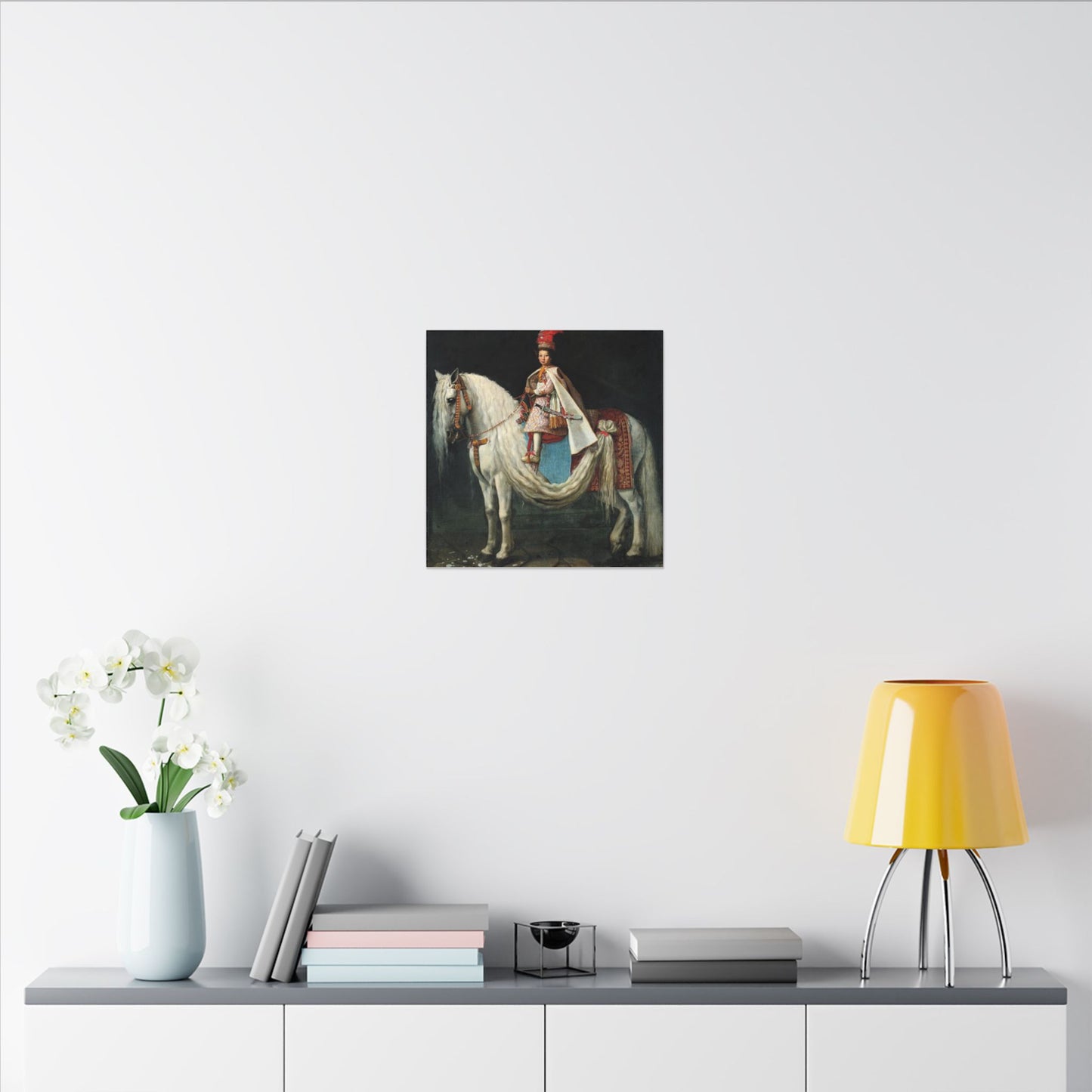 Canvas Wall Art - Young aristocrat Riding his Spanish Neapolitan Cross