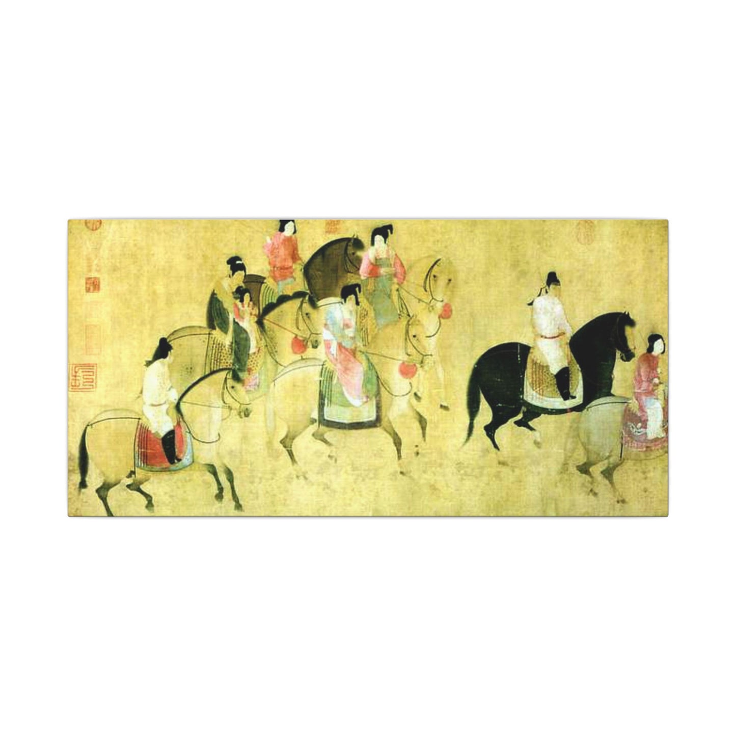 Ancient Chinese Horse Riders Spring Outing  Matte Canvas Print
