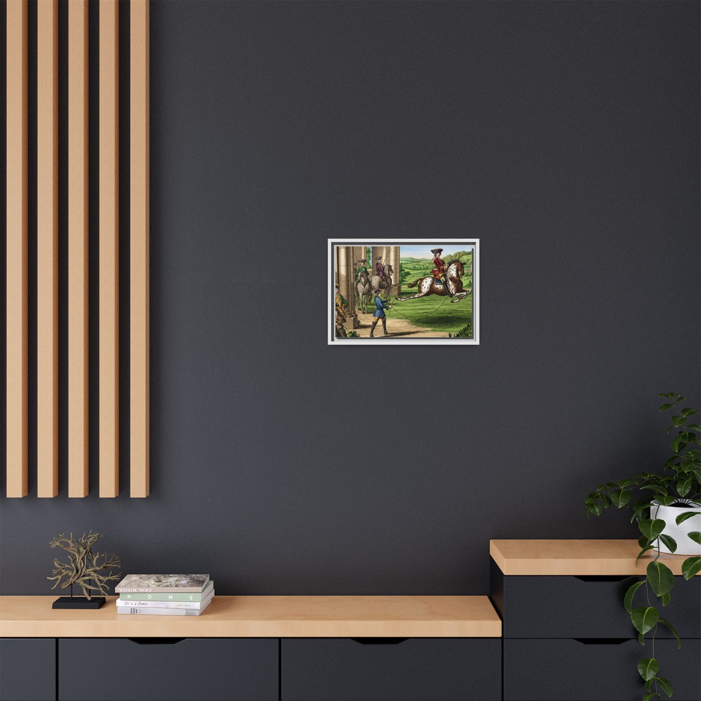 Equestrian Capriole Matte Canvas Print — Framed Historical Horse Art