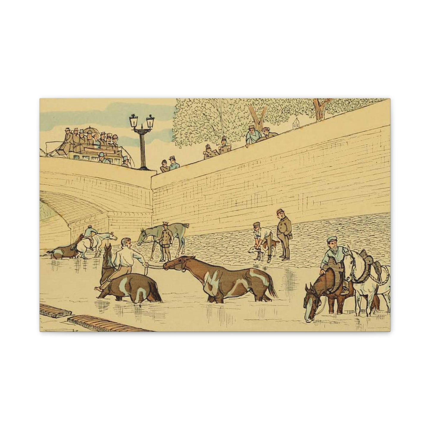 Paris Seine Horses Canvas Print — Stretched 0.75"