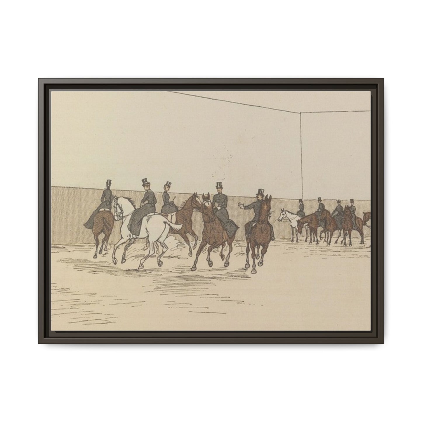 Parisian Riding School 1800s Matte Canvas Framed Wall Art