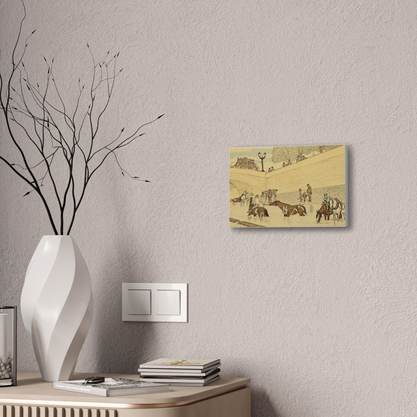 Paris Seine Horses Canvas Print — Stretched 0.75"