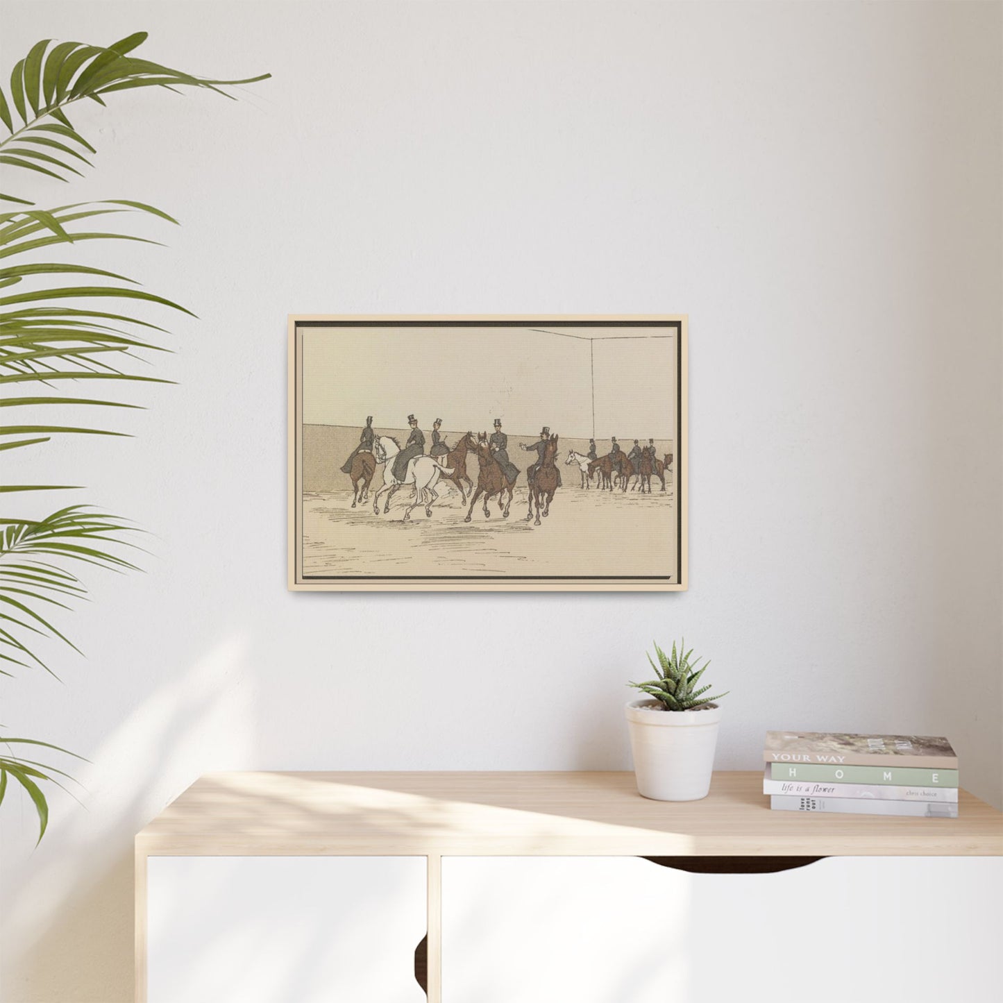 Parisian Riding School 1800s Matte Canvas Framed Wall Art