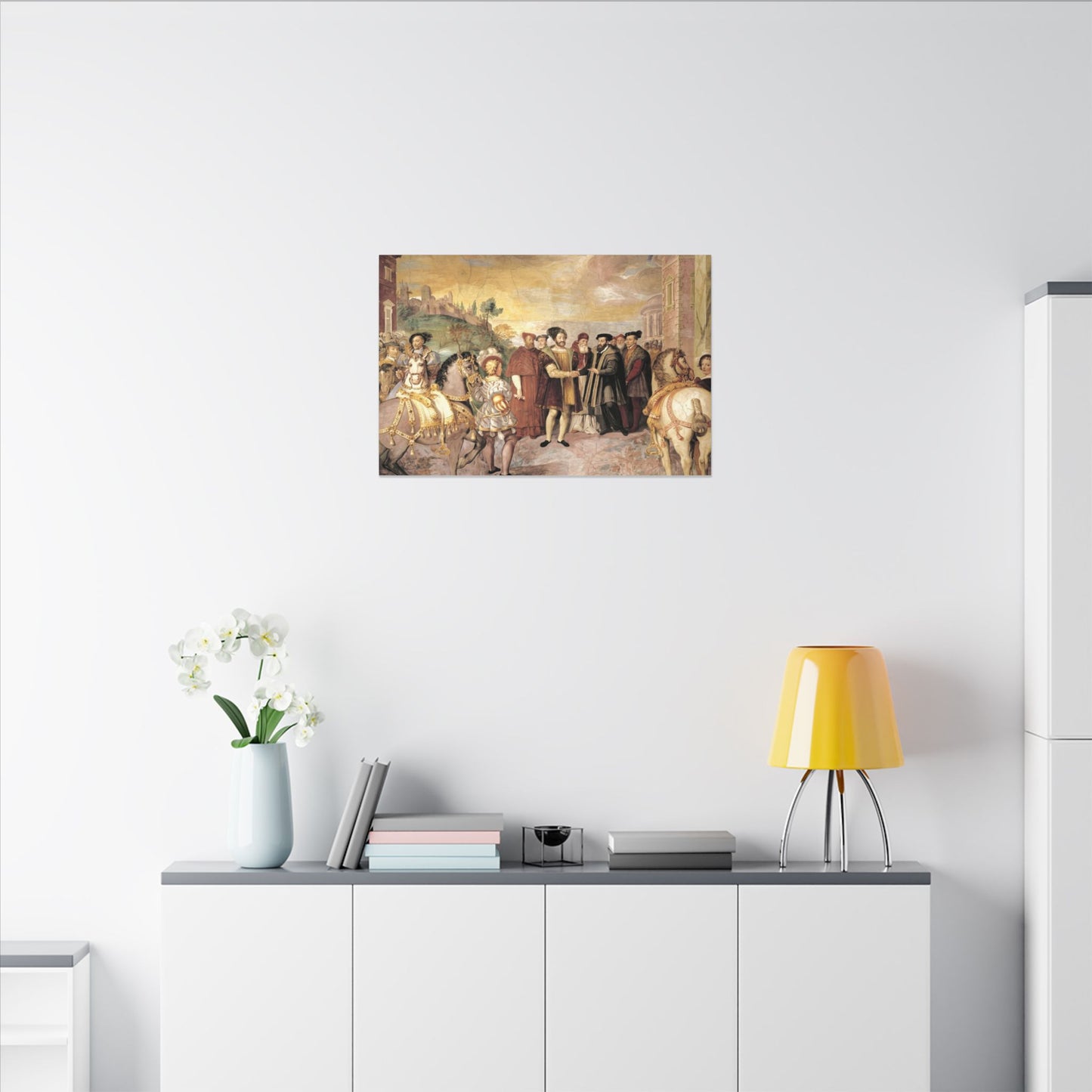Matte Stretched Canvas Print — Renaissance Court Historical Art Wall Decor