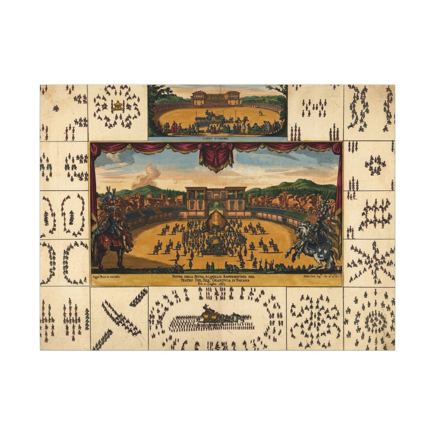 Historical Horse Ballet Canvas Art — "Carrousel of Love" 1673 Matte Stretched Canvas