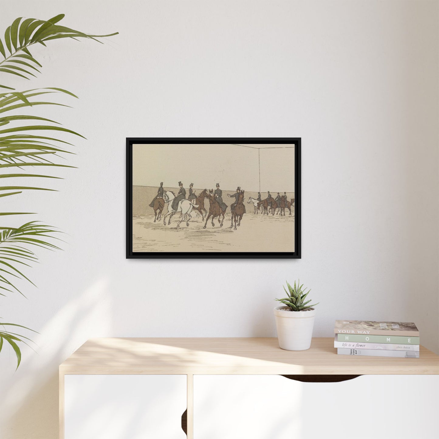 Parisian Riding School 1800s Matte Canvas Framed Wall Art