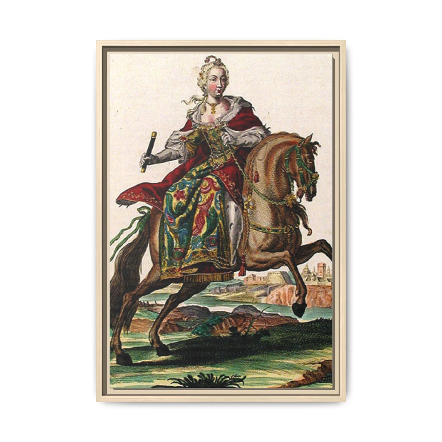 Framed Equestrian Canvas — Maria Anna Archiducissa Austriae Wall Art