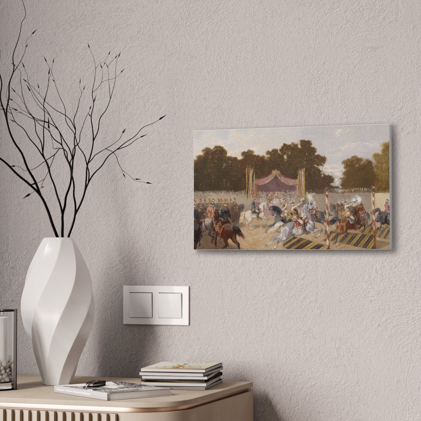 Equestrian Carousel Canvas Print — Vintage Baroque Tournament Wall Art