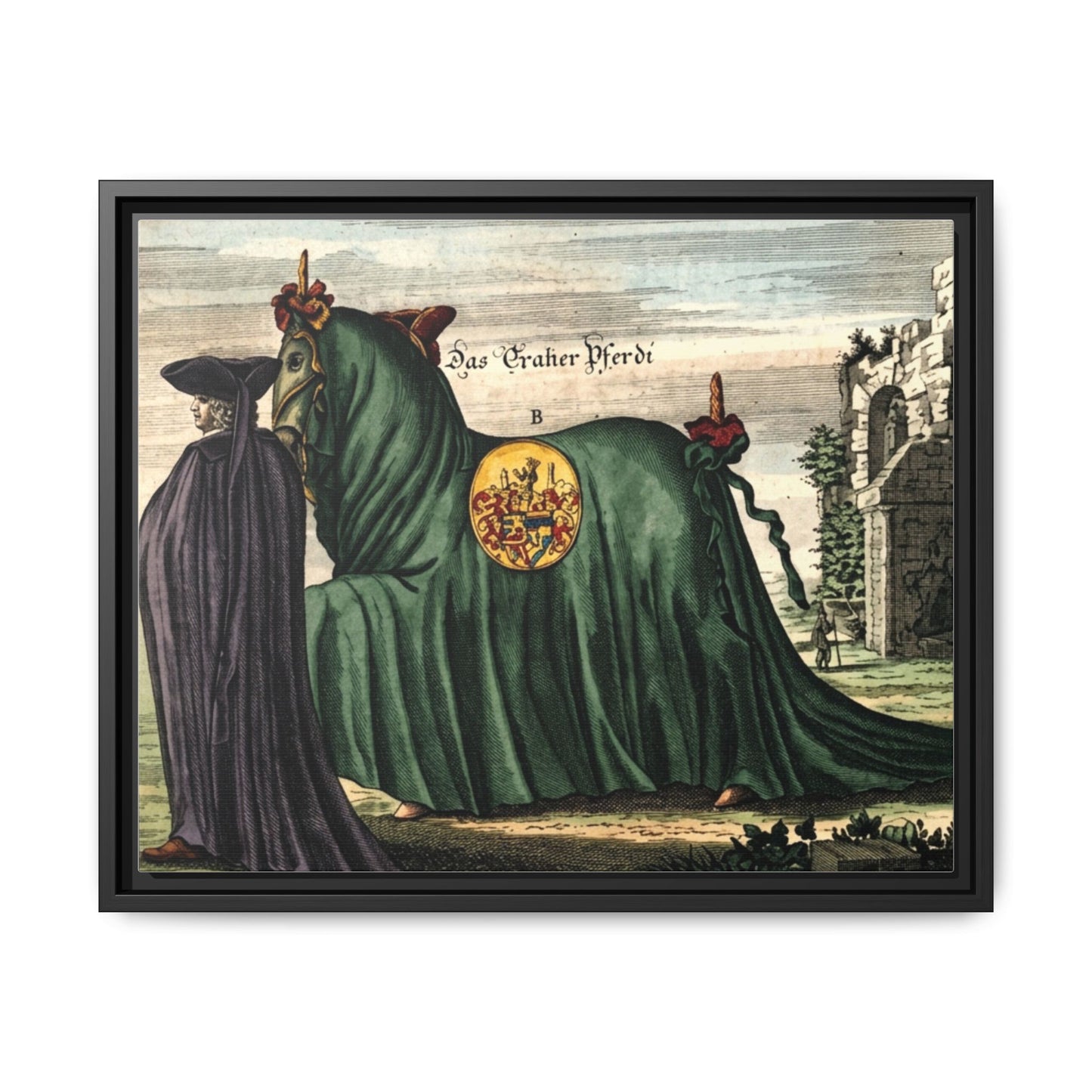 Framed Matte Canvas — 'Graher Pferdi' Parade Horse Illustration