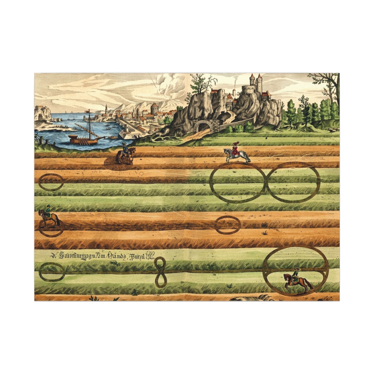 Canvas Prints - Equestrian Training Patterns from 1610 Book