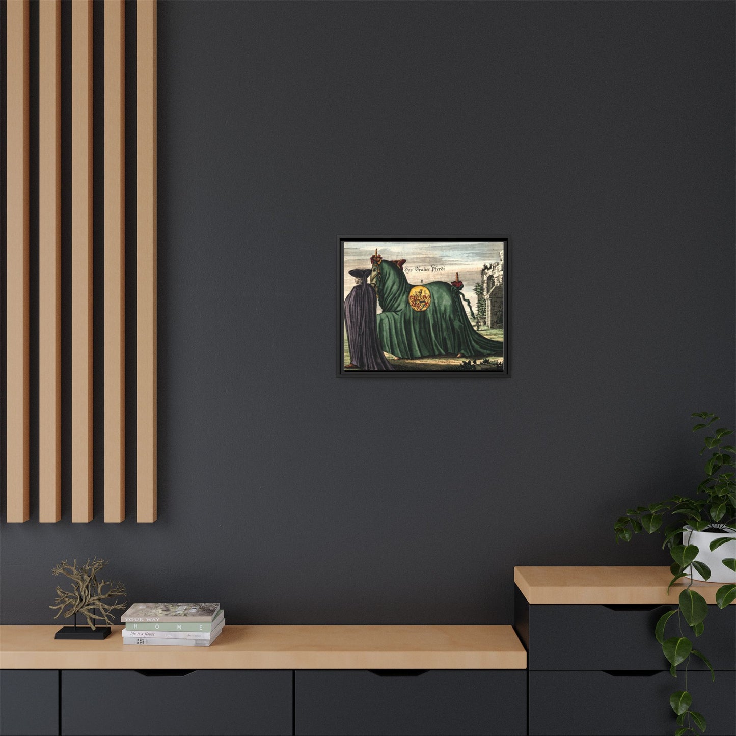 Framed Matte Canvas — 'Graher Pferdi' Parade Horse Illustration