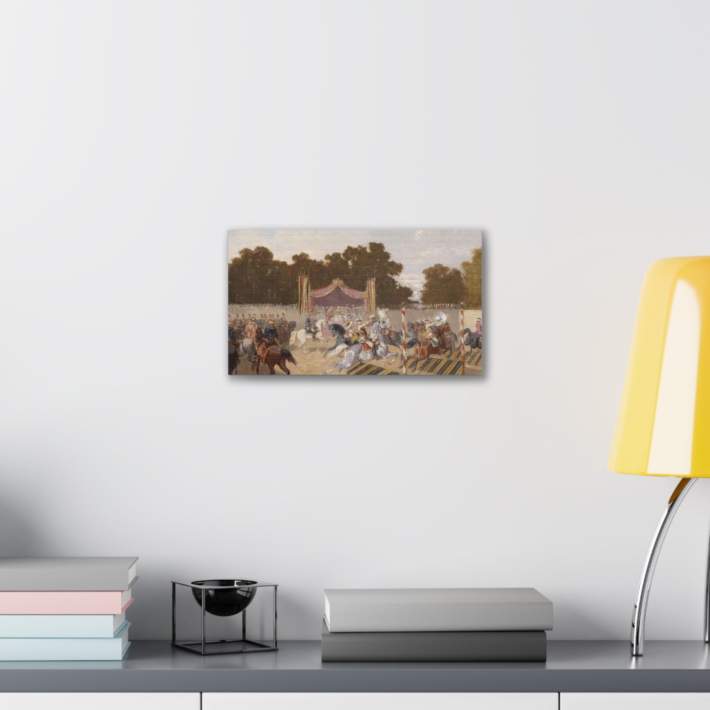 Equestrian Carousel Canvas Print — Vintage Baroque Tournament Wall Art
