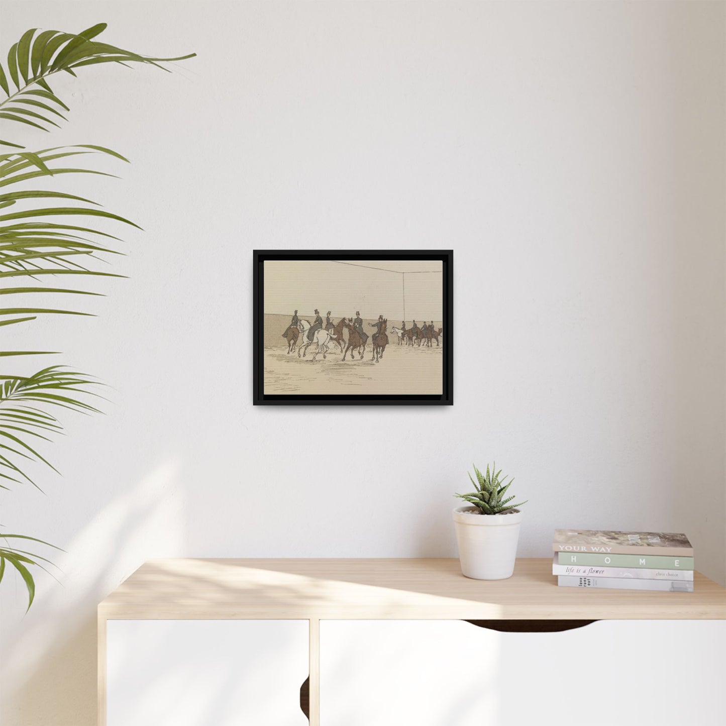 Parisian Riding School 1800s Matte Canvas Framed Wall Art