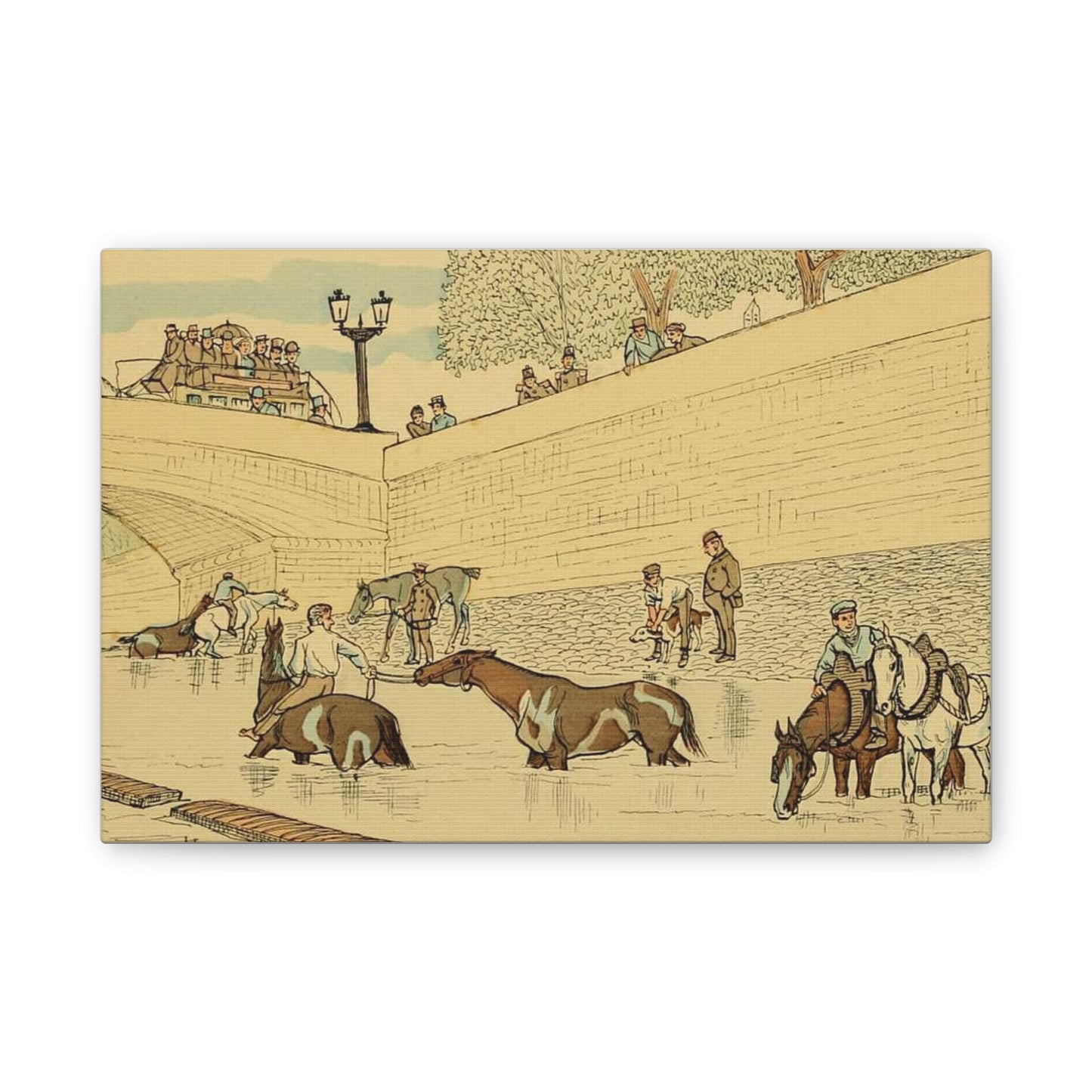 Paris Seine Horses Canvas Print — Stretched 0.75"