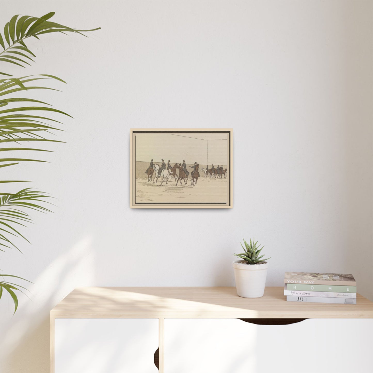 Parisian Riding School 1800s Matte Canvas Framed Wall Art