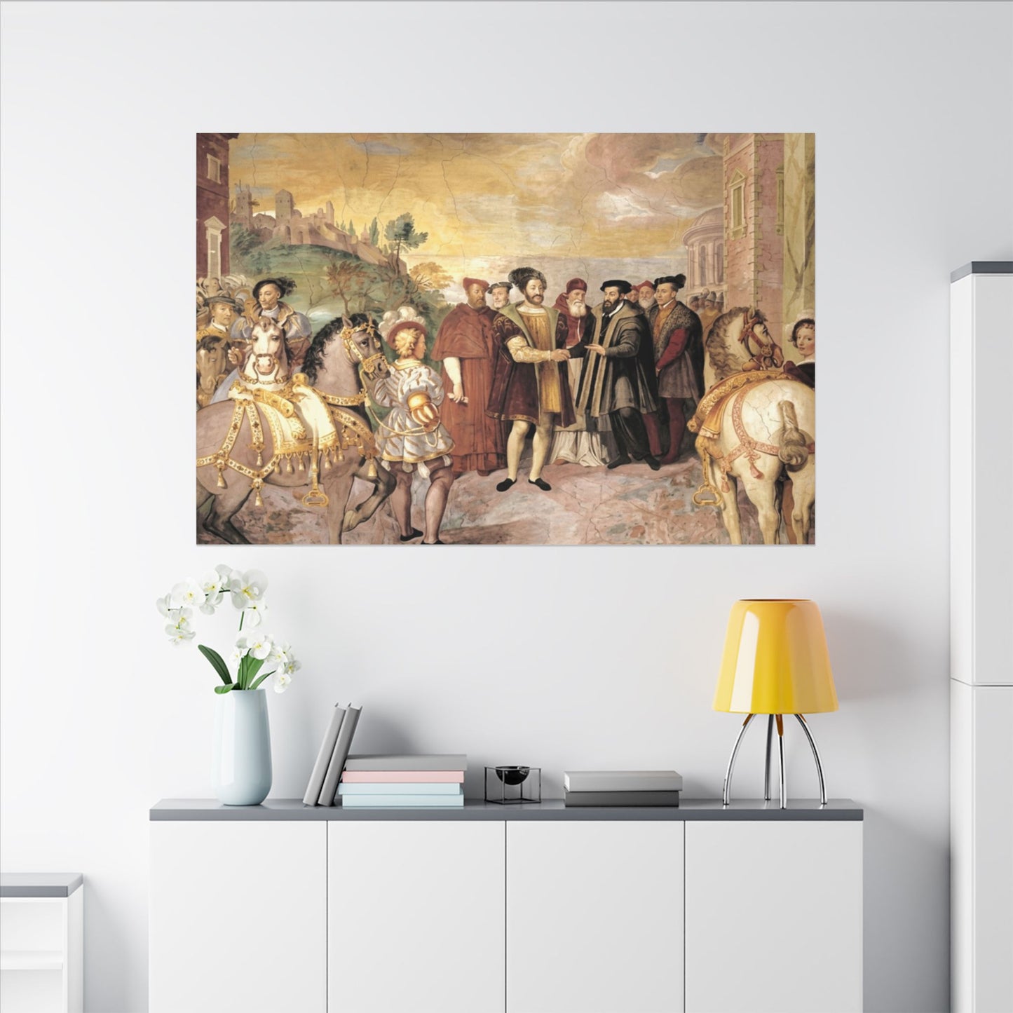 Matte Stretched Canvas Print — Renaissance Court Historical Art Wall Decor