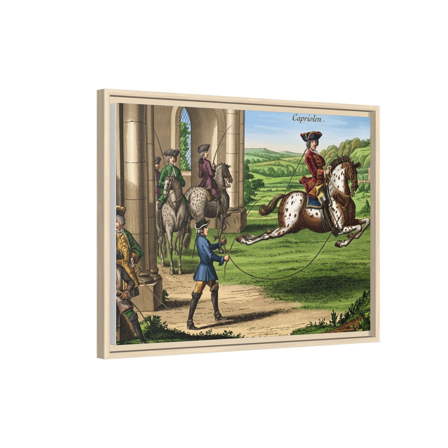 Equestrian Capriole Matte Canvas Print — Framed Historical Horse Art