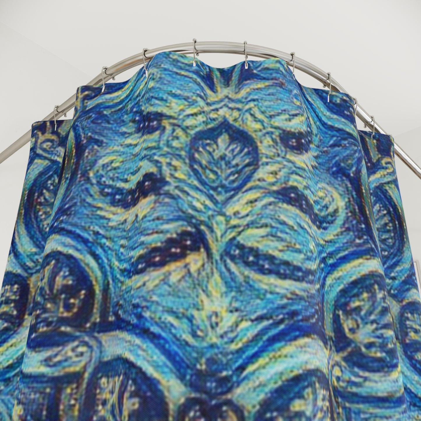 Shower Curtains - Rich Blue and Gold Extravagant Vintage Design